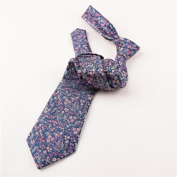 mens floral tie and pocket square set wedding business formal suit accessories - Picture 3 of 7